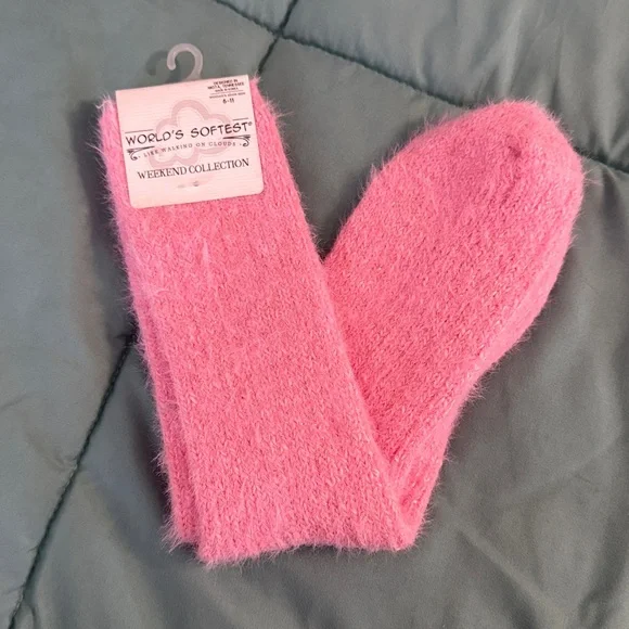 Cozy Pink Women's Socks. world’s softest socks weekend collection. Candy pink. - Picture 4 of 4